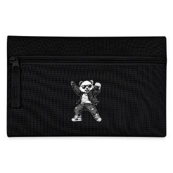 Cool dancing panda with sunglasses and jacket - Pencil Case - black - Front