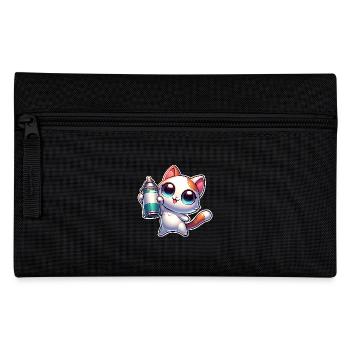 Cat Spray Can Graffiti - Pencil Case - black - Front
