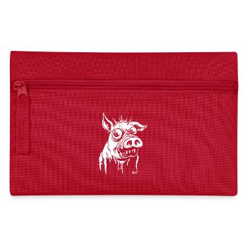 lustiges Horror-Schwein - Federtasche - Rot - Vorne
