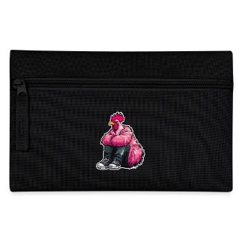 Fashionable Fashion Rooster in Pink Feather Chicken Jacket - Pencil Case - black - Front
