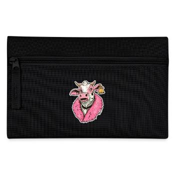 Fashionable Fashion Cow in Pink Jacket - Pencil Case - black - Front