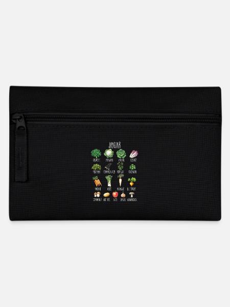 Januar Saisonales Gemüse und Obst Collage - Federtasche - Schwarz