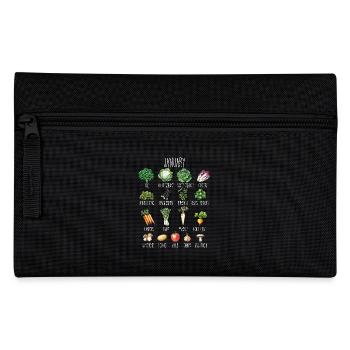 January seasonal vegetables and fruit collage - Pencil Case - black - Front
