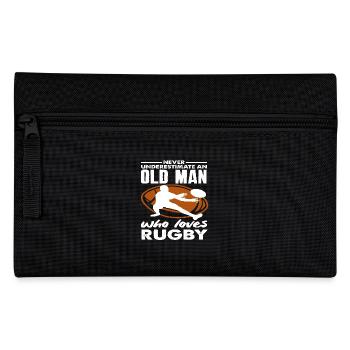 Unterschätze Niemals Einen Alten Rugby Spieler - Federtasche - Schwarz - Vorne