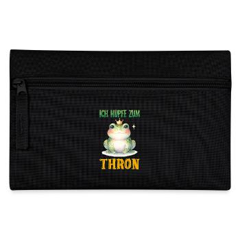 Froschkostüm ICH HÜPFE ZUM THRON Lustiges - Federtasche - Schwarz - Vorne