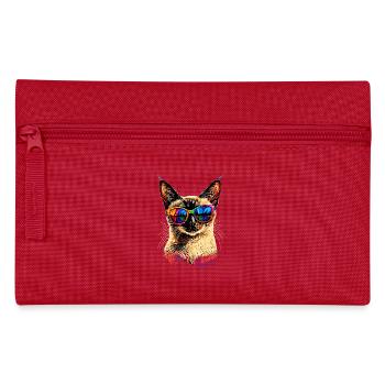 Siamkatze Siam Katze Siamese Cat Siamesen Katzen - Federtasche - Rot - Vorne