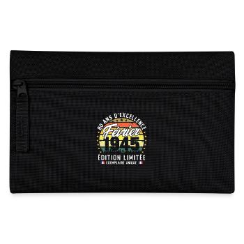 Février 1945 Vintage Cadeau Anniversaire 80 Ans - Trousse - noir - Devant