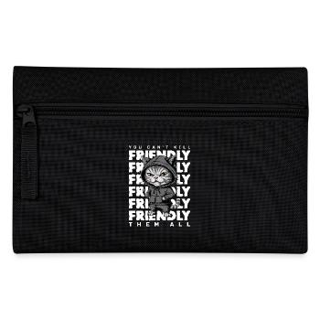 Genervte Katze Lustiges Katzen-Design Spruch - Federtasche - Schwarz - Vorne