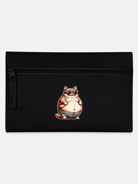 Dicke Katze - Federtasche - Schwarz