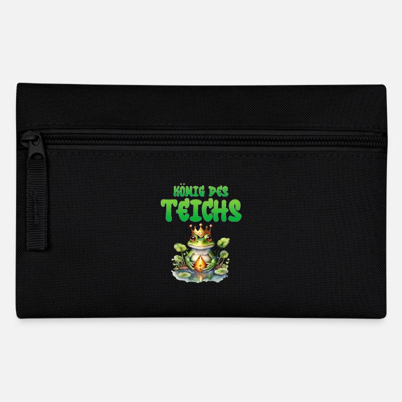 Froschkostüm KÖNIG DES TEICHS Lustiges Karneval - Federtasche - Schwarz