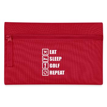 Eat Sleep Golf Repeat Golfspieler - Federtasche - Rot - Vorne