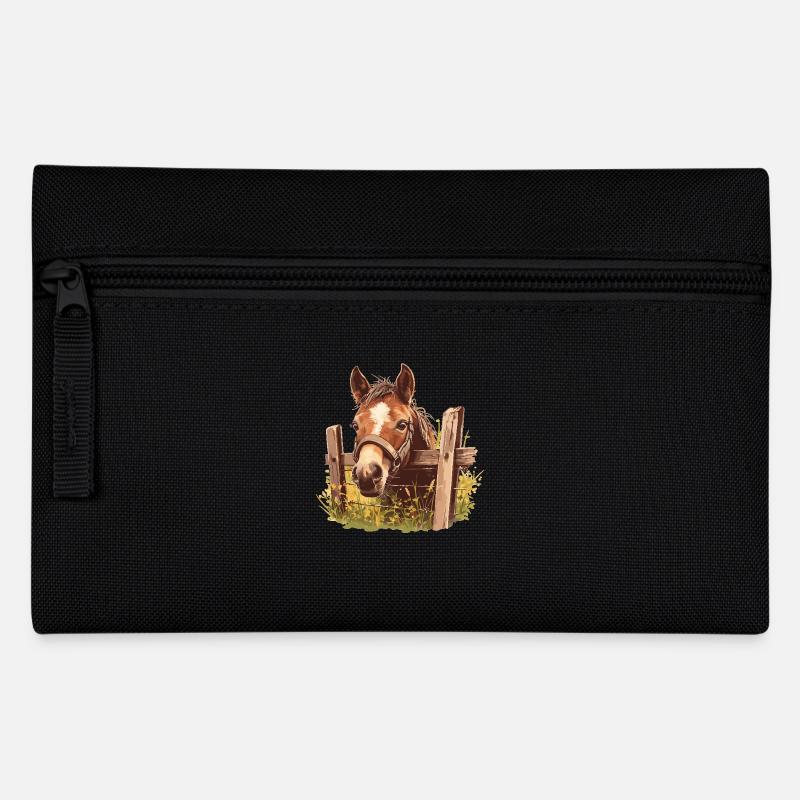 Pferde Pferd - Federtasche - Schwarz