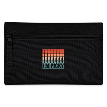 Guitar Lover Humor Retro Style 'I'm Picky' - Pencil Case - black - Front