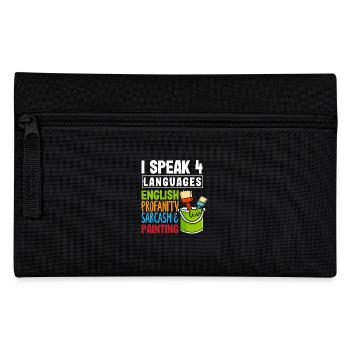 Je parle 4 langues Peintre Fun - Trousse - noir - Devant