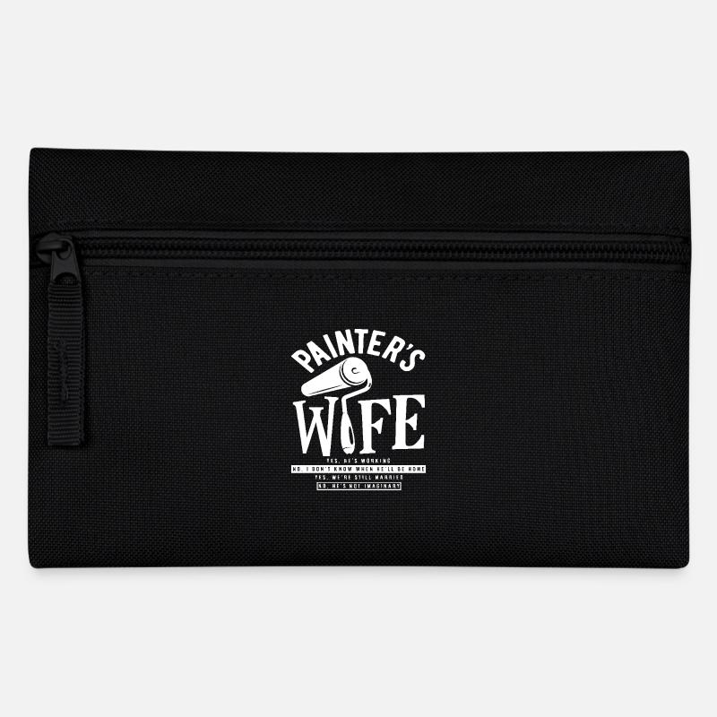 Painter Wife Humorous Message - Pencil Case - black