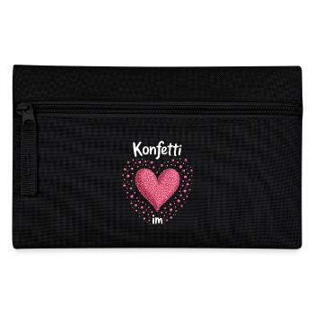 Konfetti im Herzen Fasching Karneval Kostüm - Federtasche - Schwarz - Vorne