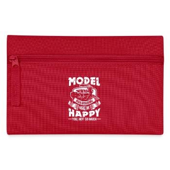 Model Railroad Model Railroading Makes Me Happy - Pencil Case - red - Front