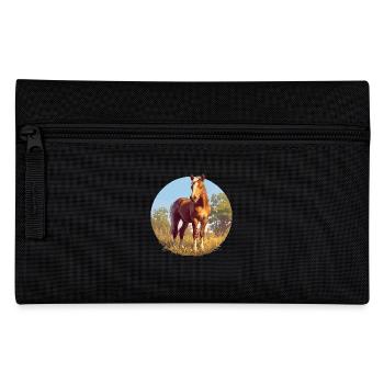 Pferde Pferd - Federtasche - Schwarz - Vorne