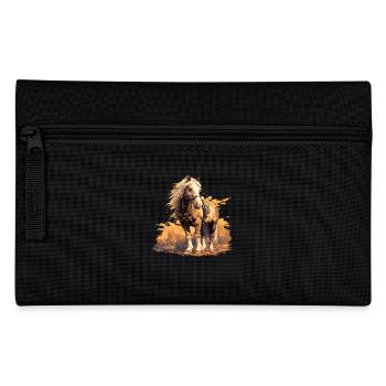 Pferde Pferd - Federtasche - Schwarz - Vorne