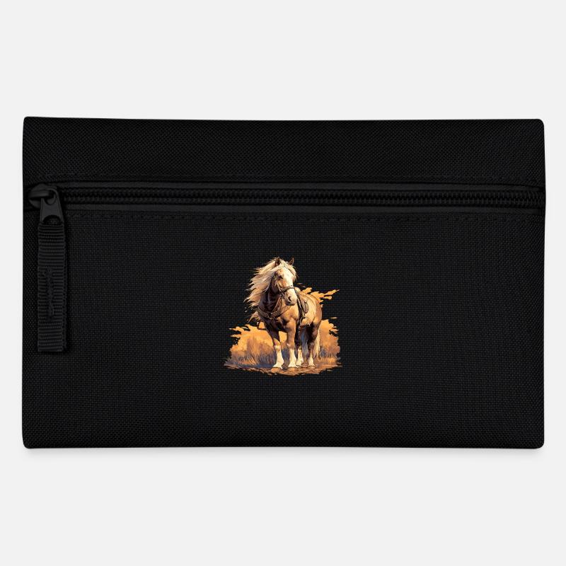 Pferde Pferd - Federtasche - Schwarz