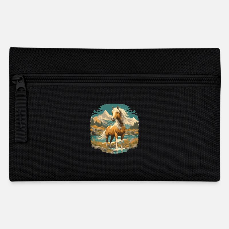Pferde Pferd - Federtasche - Schwarz