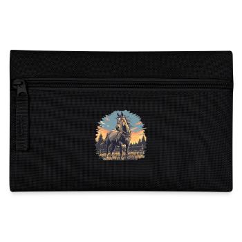 Pferde Pferd - Federtasche - Schwarz - Vorne