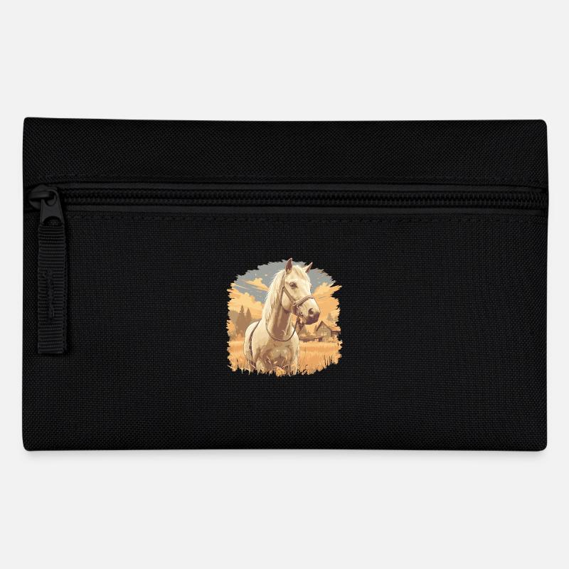 Pferde Pferd - Federtasche - Schwarz