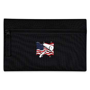 Painter with American Flag - Pencil Case - black - Front