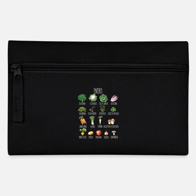 Janvier Collage de fruits et légumes de saison - Trousse - noir