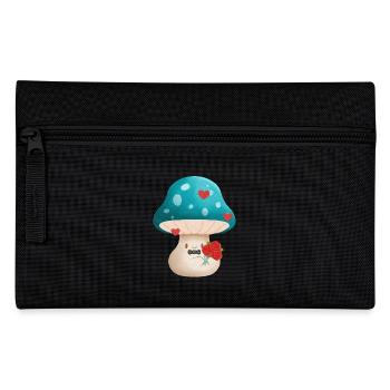 Mignon champignon de la Saint-Valentin avec des fleurs - Trousse - noir - Devant