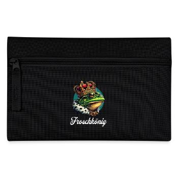 Froschkönig Krone Partner Fasching Karneval - Federtasche - Schwarz - Vorne