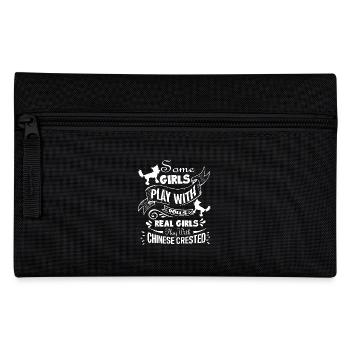 Real Girls Play With Chinese Crested - Pencil Case - black - Front