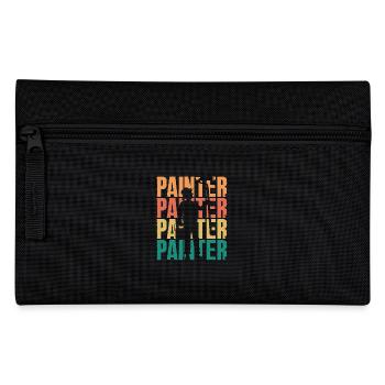 Artist Silhouette Retro Painter - Pencil Case - black - Front