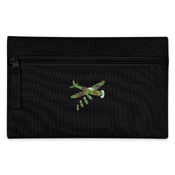 Retro Airplane with Bomb Motif from Second - Pencil Case - black - Front