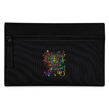 Konfetti im Herzen - Karneval - Verkleidung - Federtasche - Schwarz - Vorne