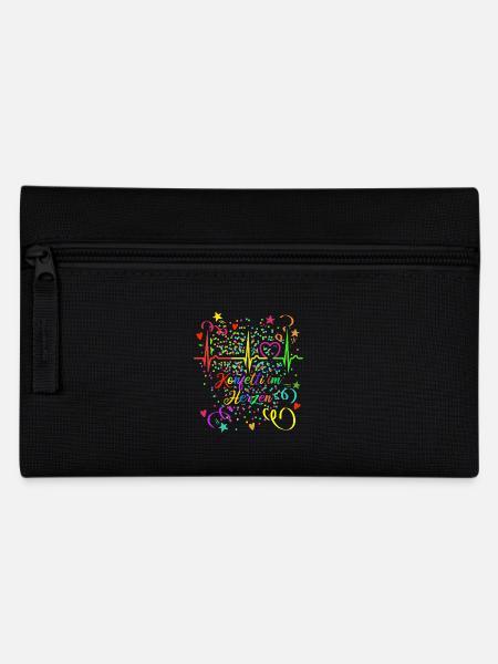 Konfetti im Herzen - Karneval - Verkleidung - Federtasche - Schwarz