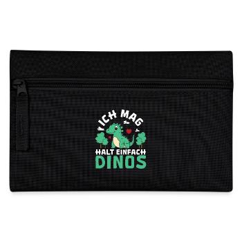 Triceratops T-Rex Velociraptor Ich Mag Halt Dinos - Federtasche - Schwarz - Vorne