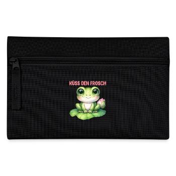Froschkostüm KÜSS DEN FROSCH Lustiges Faschings - Federtasche - Schwarz - Vorne