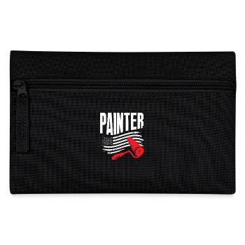 Painter with American flag inspiration - Pencil Case - black - Front