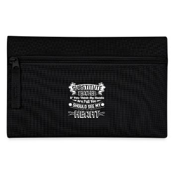 Substitute Teacher Substitute Teacher Full Heart - Pencil Case - black - Front