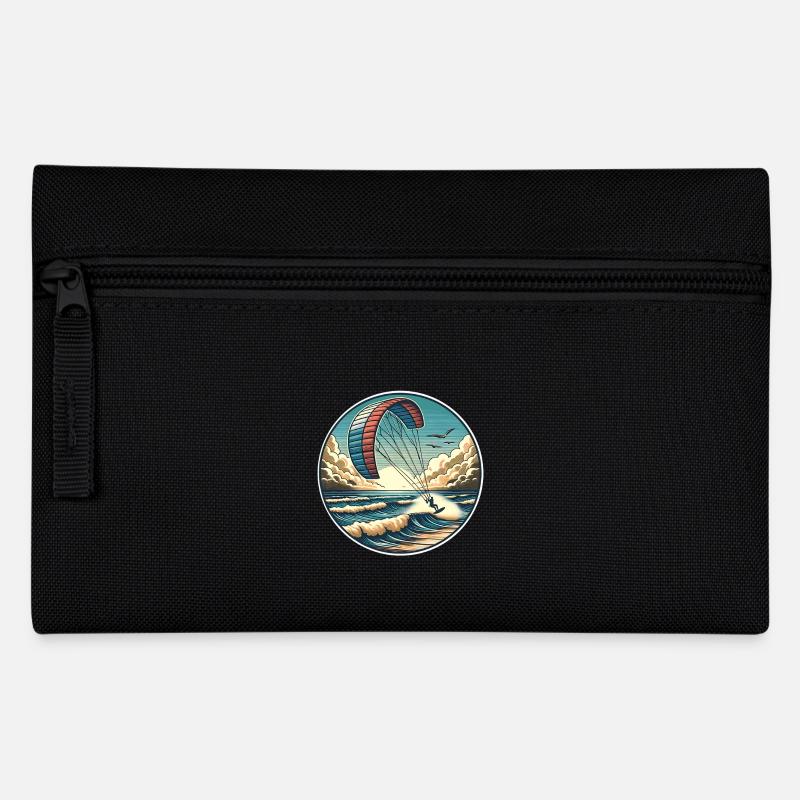 Kitesurfen Kitesurf Kitesurfer Kiteboard - Federtasche - Schwarz