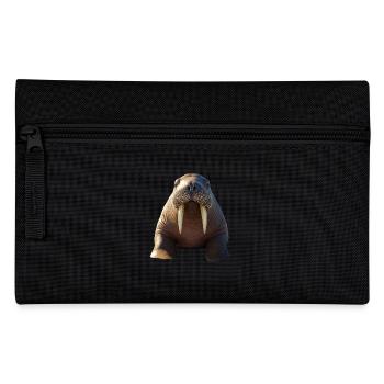 Walrus, tusks, seal, wild Pacific walruses - Pencil Case - black - Front