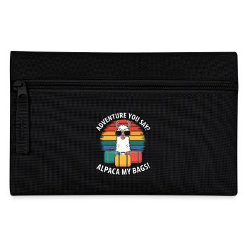 Alpaca Saying Travel Llama Funny Alpaca Gift - Pencil Case - black - Front