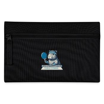 Capybara Tischtennis Spaß mit Tischtennisschläger - Federtasche - Schwarz - Vorne