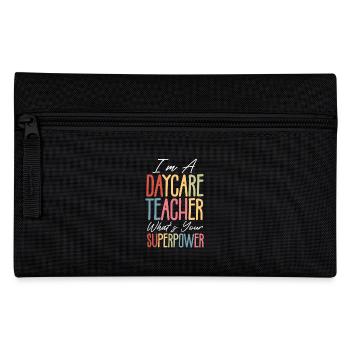 Je suis enseignante de maternelle Quel est votre superpouvoir - Trousse - noir - Devant