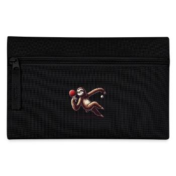 paresseux dessin animé drôle jeu de tennis de table - Trousse - noir - Devant