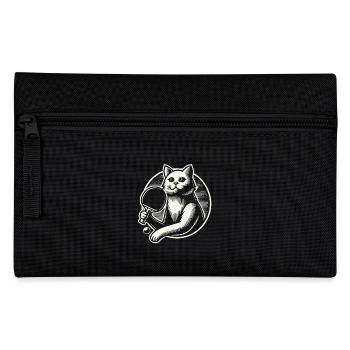Niedliche Katze Spielt Tischtennis Kunst - Federtasche - Schwarz - Vorne