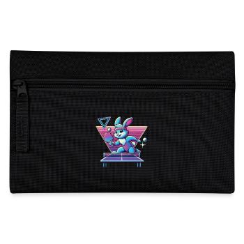Vaporwave Tischtennis Hase Sinthwave Retro - Federtasche - Schwarz - Vorne