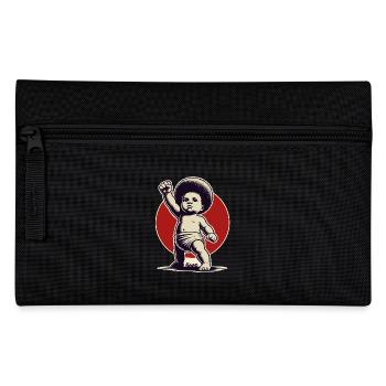 Baby in Freiheits-Pose - Federtasche - Schwarz - Vorne