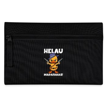 Kölner Karneval HELAU MADAFAKAS Lustiges Enten - Federtasche - Schwarz - Vorne